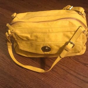 Anthropologie Yellow Leather Shoulder Purse/Bag